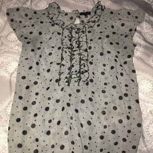 Polka dot and striped blouse